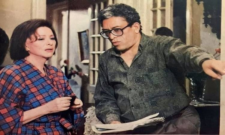 داود عبدالسيد وفاتن حمامة من تصوير فيلم أرض الأحلام (1993)